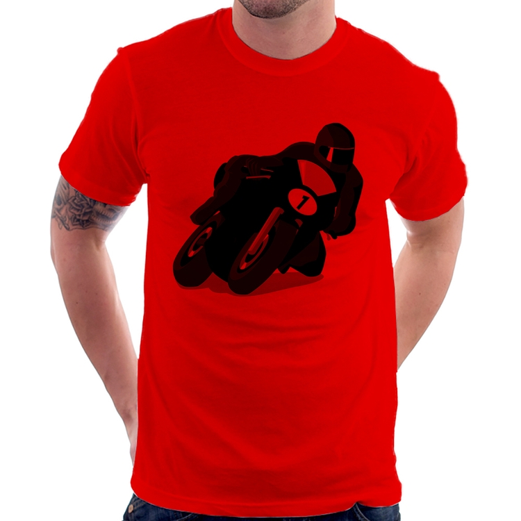Camiseta Moto Corrida - Vermelha