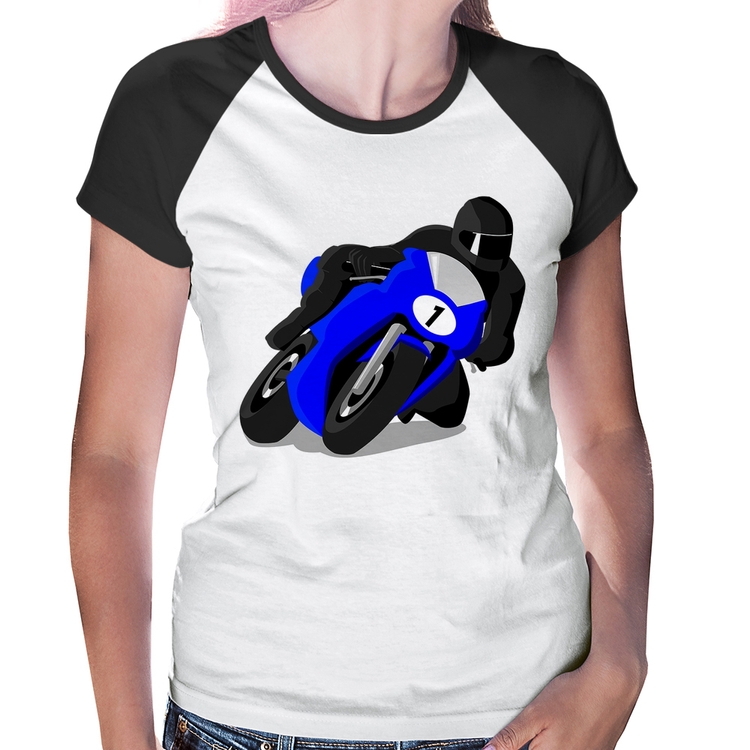 Baby Look Raglan Moto Corrida