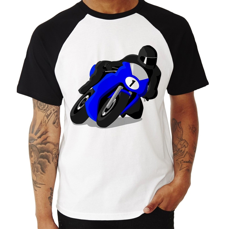 Camiseta Raglan Moto Corrida