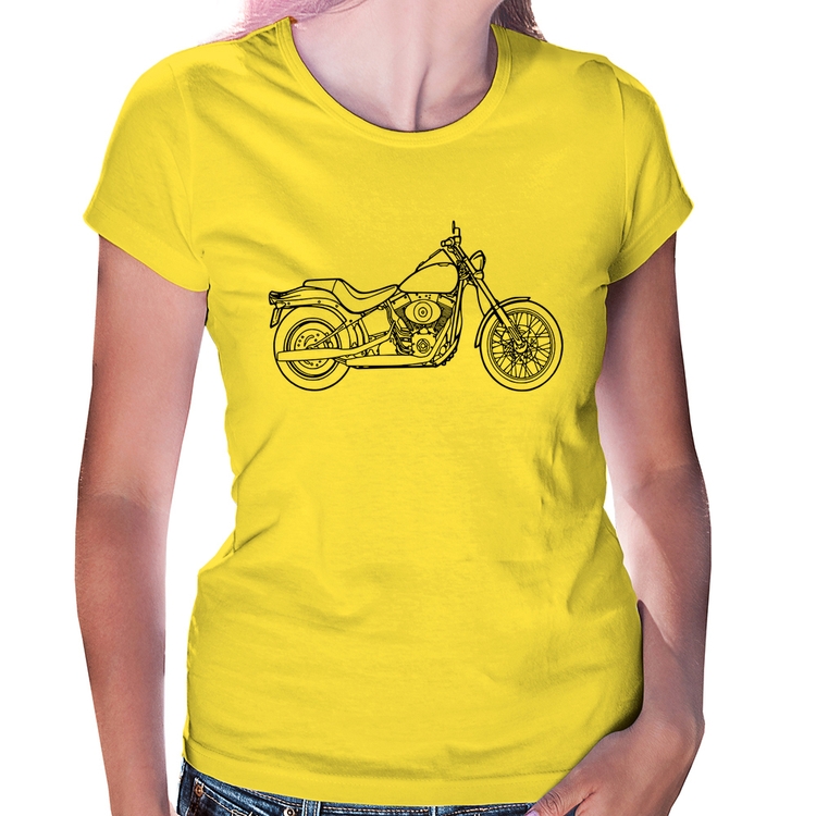 Baby Look Moto Custom - Amarela