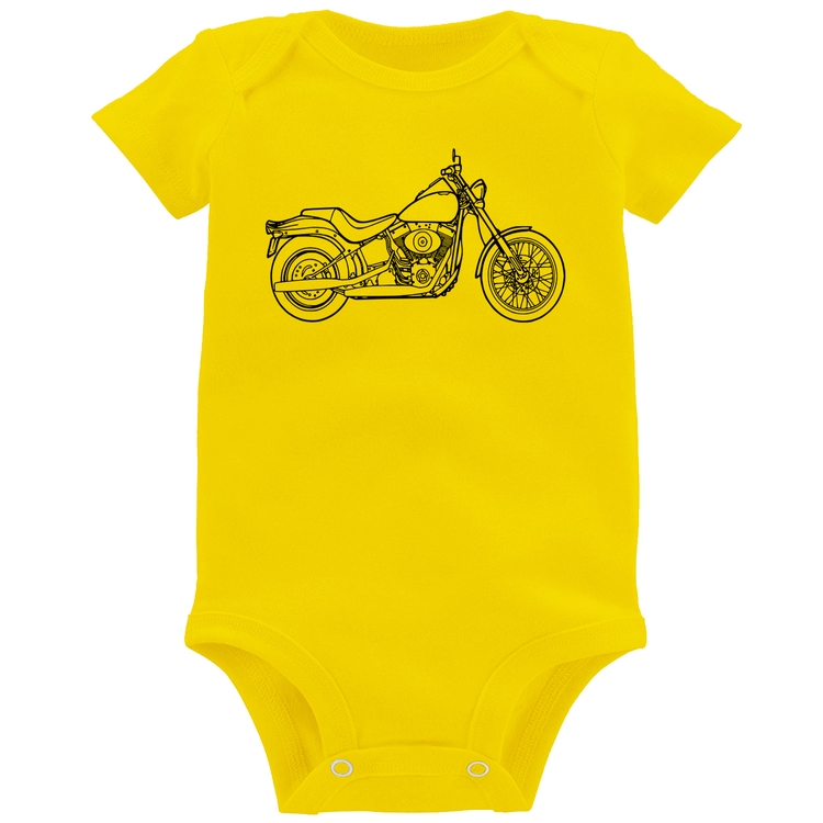 Body Bebê Moto Custom - Amarelo