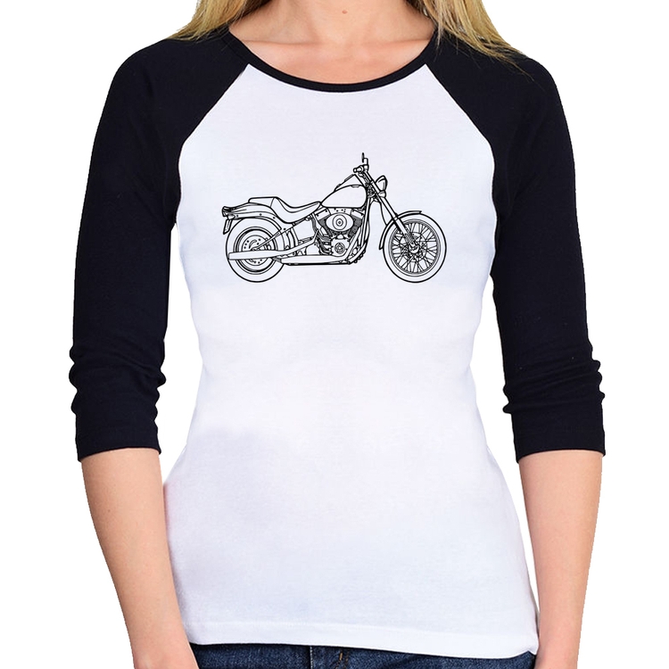 Baby Look Raglan Moto Custom Manga 3/4
