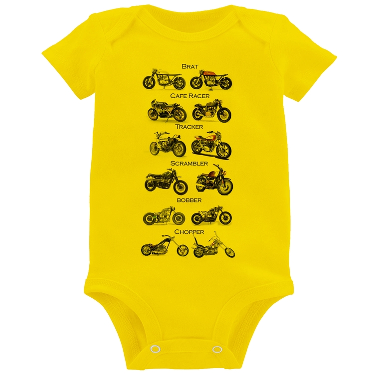Body Bebê Moto Custom Types - Amarelo