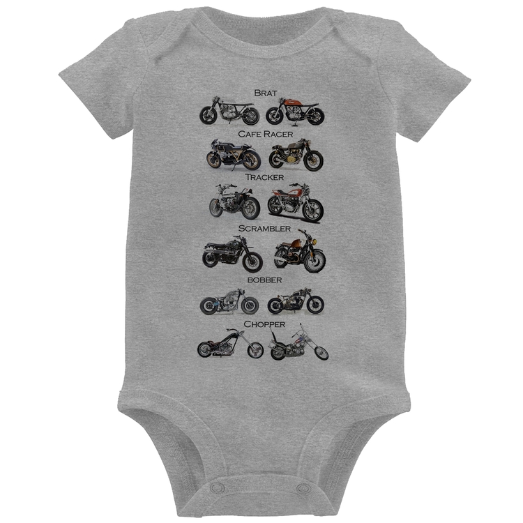 Body Bebê Moto Custom Types - Cinza