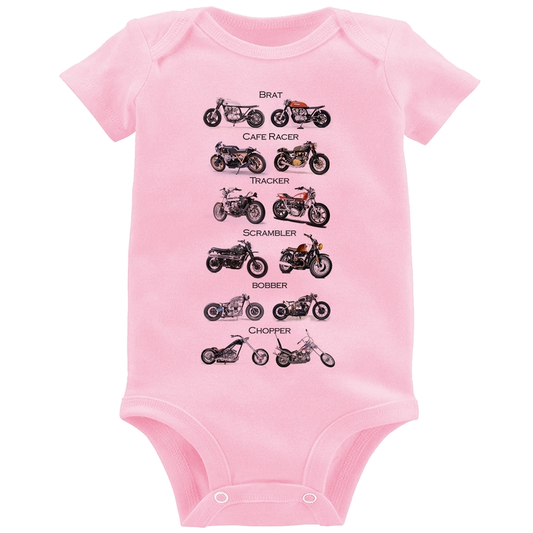 Body Bebê Moto Custom Types - Rosa Bebê