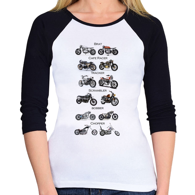 Baby Look Raglan Moto Custom Types Manga 3/4