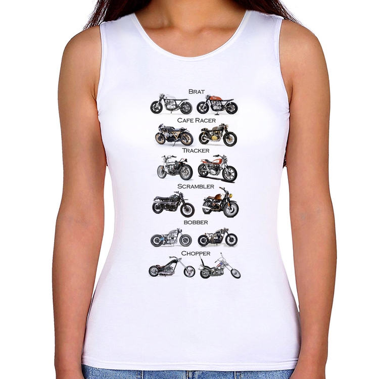 Regata Feminina Moto Custom Types