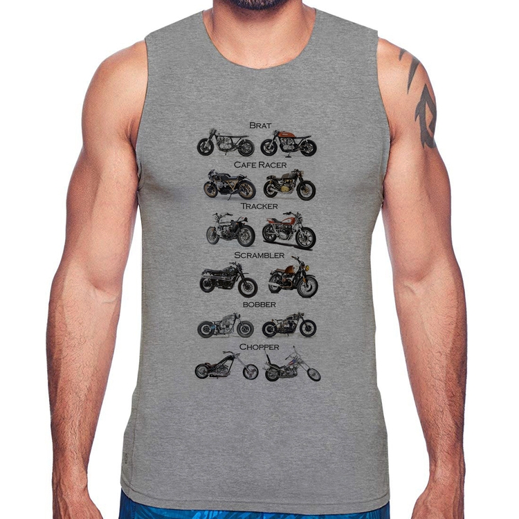 Regata Moto Custom Types - Cinza