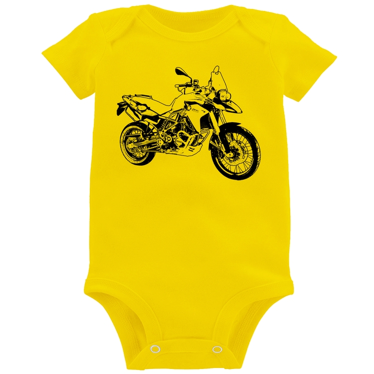 Body Bebê Moto F 800 GS Traços - Amarelo