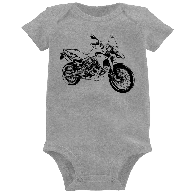Body Bebê Moto F 800 GS Traços - Cinza