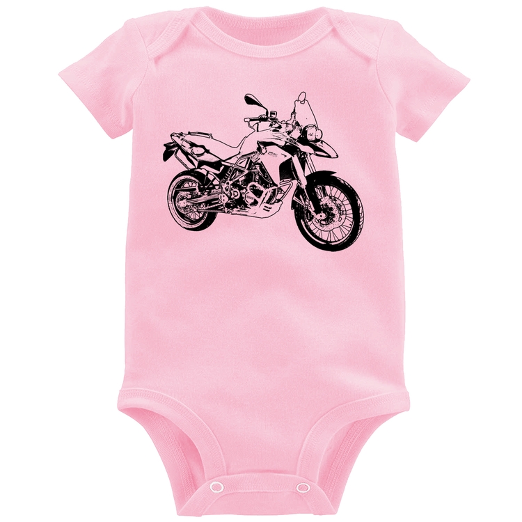 Body Bebê Moto F 800 GS Traços - Rosa Bebê