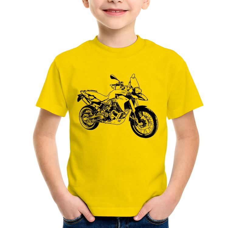 Camiseta Infantil Moto F 800 GS Traços - Amarela