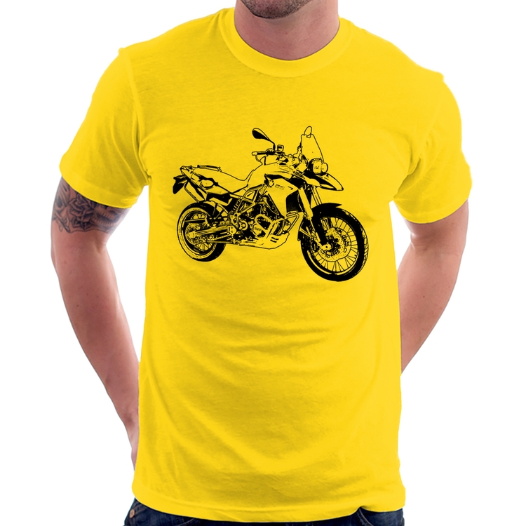 Camiseta Moto F 800 GS Traços - Amarela