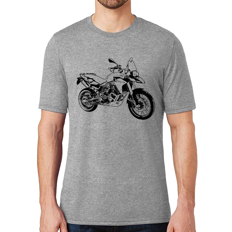 Camiseta Moto F 800 GS Traços - Cinza