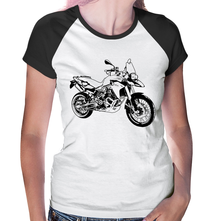 Baby Look Raglan Moto F 800 GS Traços