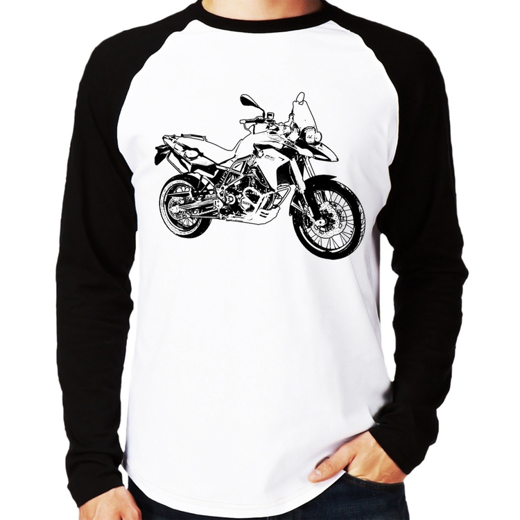 Camiseta Raglan Moto F 800 GS Traços Manga Longa