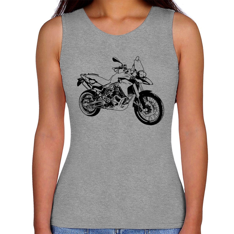 Regata Feminina Moto F 800 GS Traços - Cinza