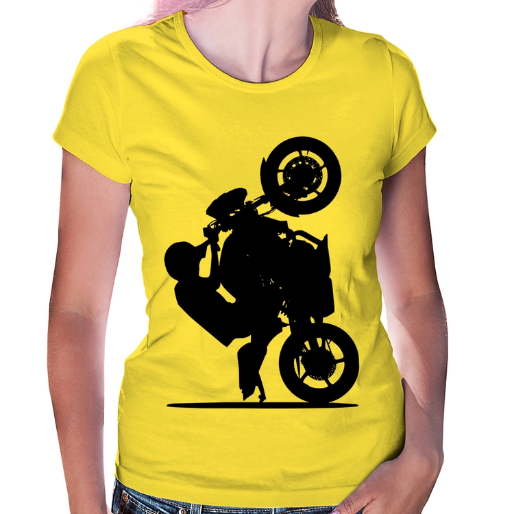 Baby Look Moto Grau XJ6 - Amarela