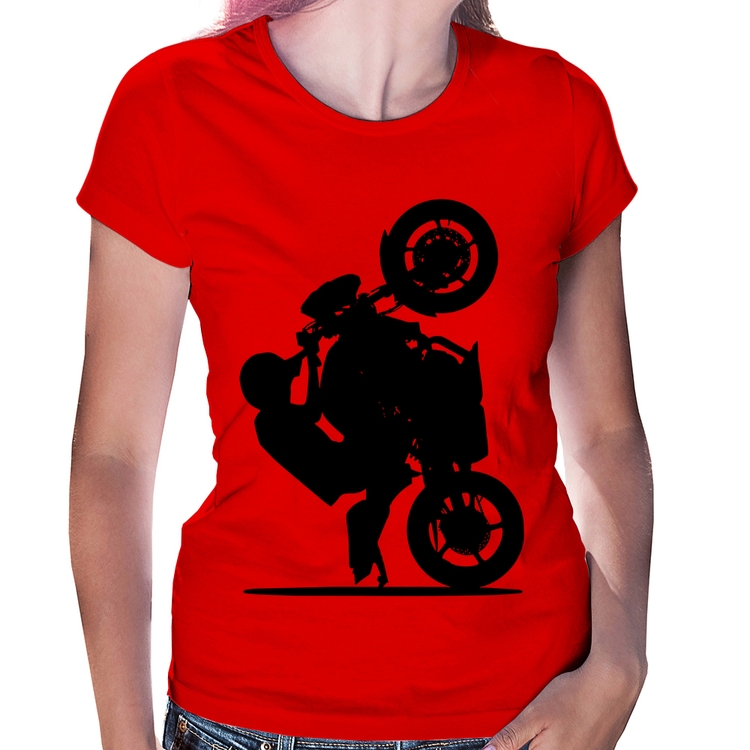 Baby Look Moto Grau XJ6 - Vermelha