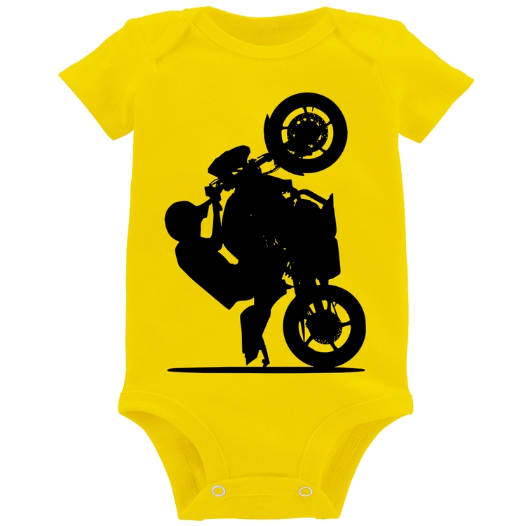 Body Bebê Moto Grau XJ6 - Amarelo