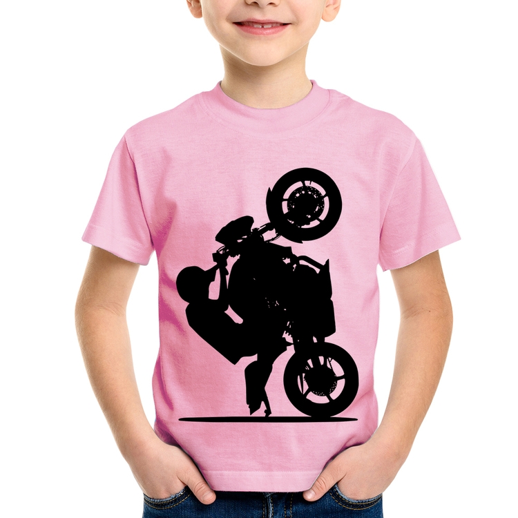 Camiseta Infantil Moto Grau XJ6 - Rosa Bebê