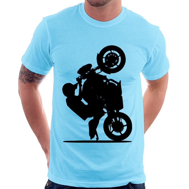 Camiseta Moto Grau XJ6 - Azul Bebê