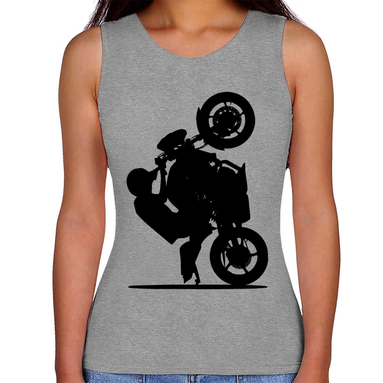 Regata Feminina Moto Grau XJ6 - Cinza