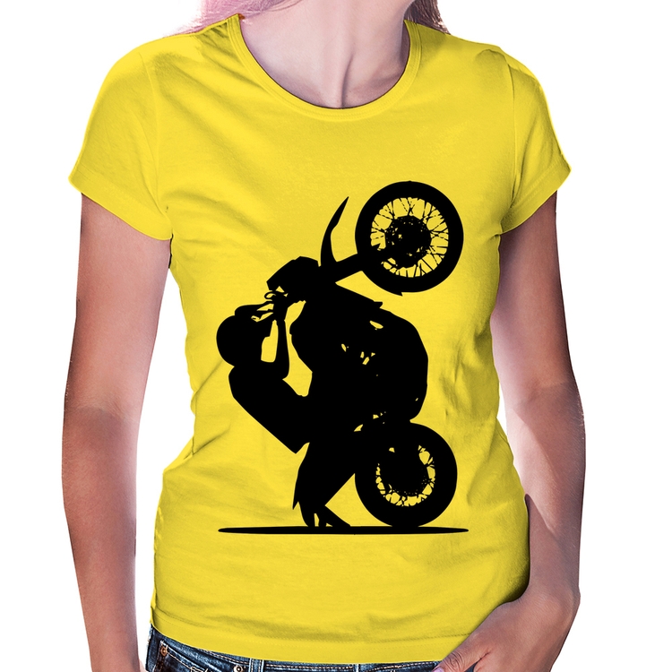 Baby Look Moto Grau XT 660 - Amarela