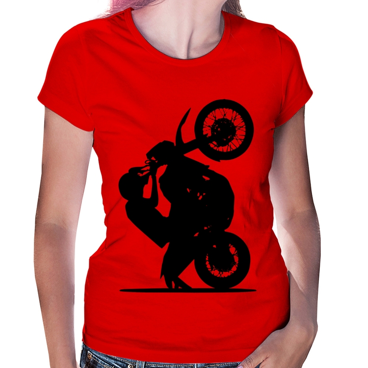 Baby Look Moto Grau XT 660 - Vermelha