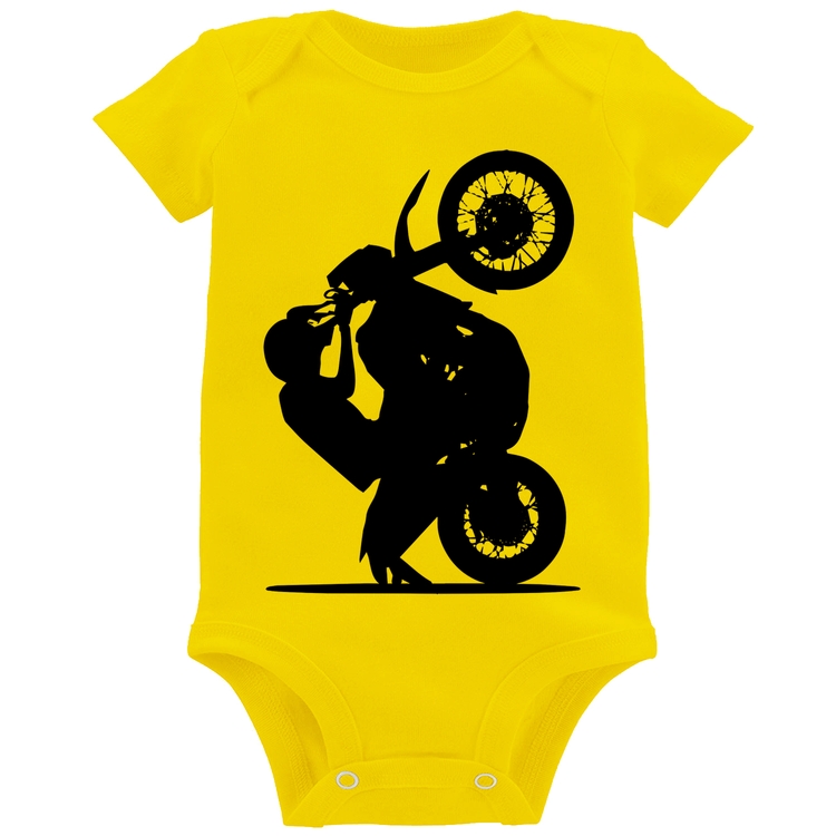 Body Bebê Moto Grau XT 660 - Amarelo
