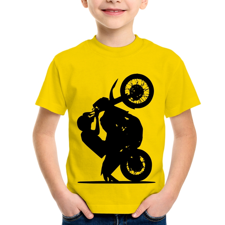 Camiseta Infantil Moto Grau XT 660 - Amarela
