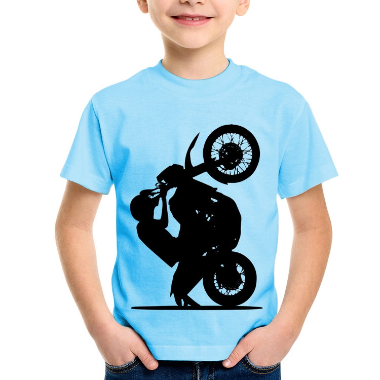 Camiseta Infantil Moto Grau XT 660 - Azul Bebê