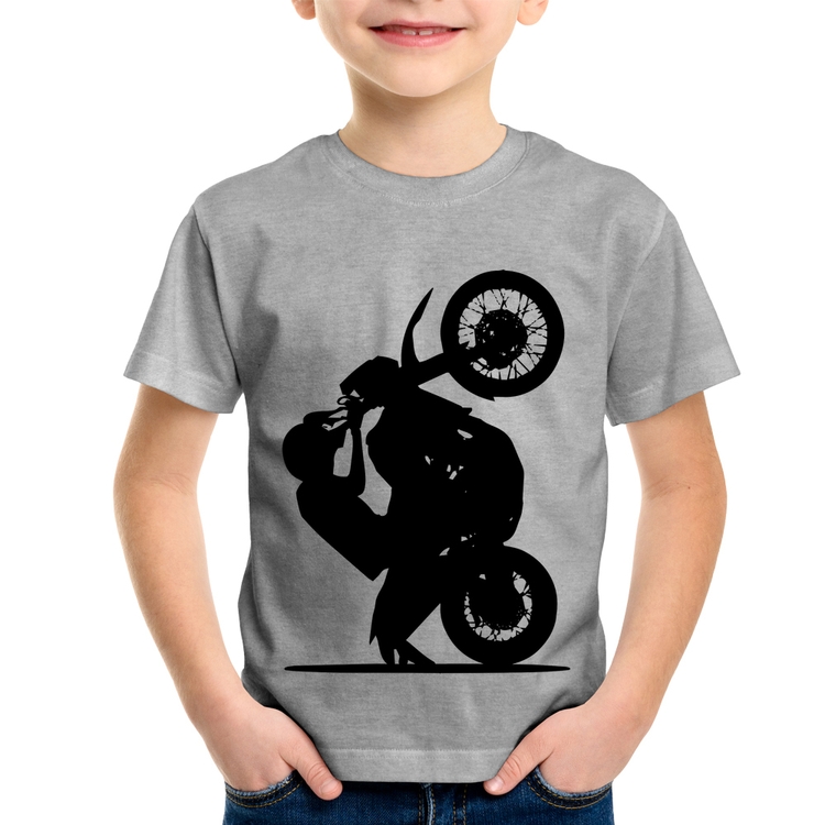 Camiseta Infantil Moto Grau XT 660 - Cinza