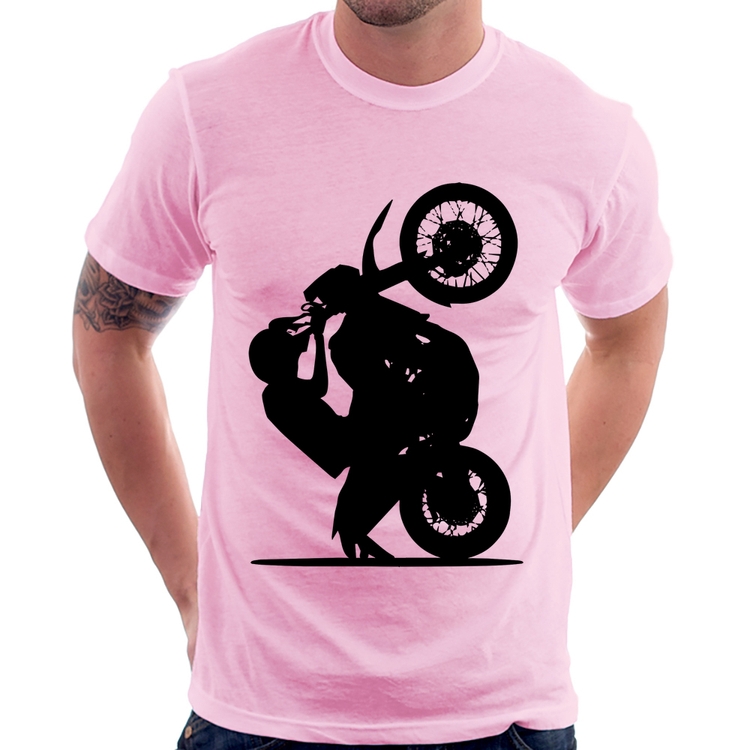 Camiseta Moto Grau XT 660 - Rosa Bebê
