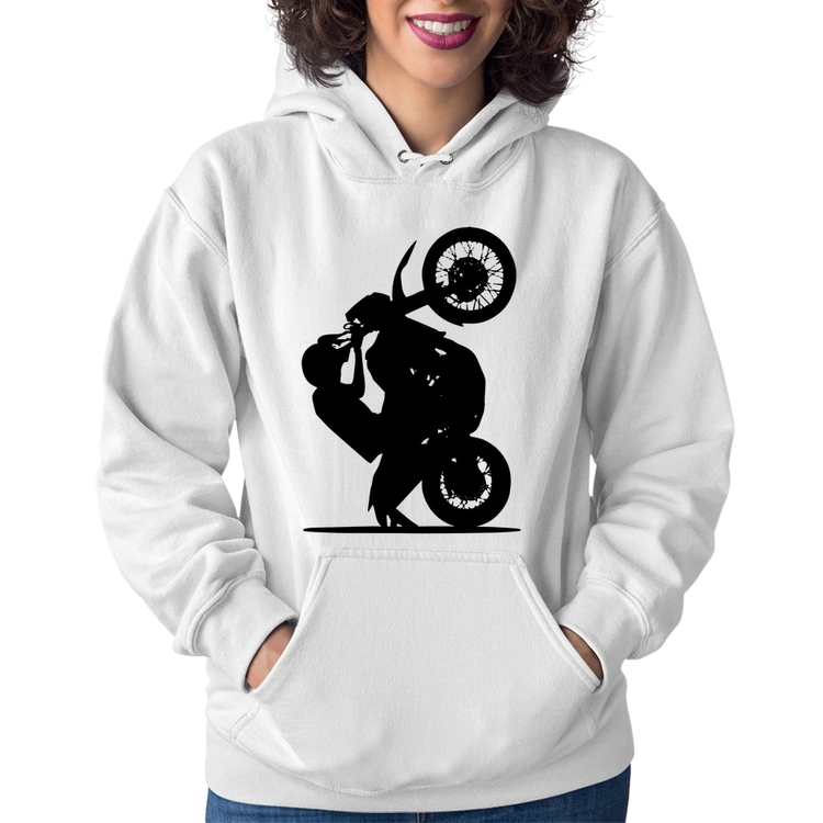 Moletom Feminino Moto Grau XT 660 - Branco