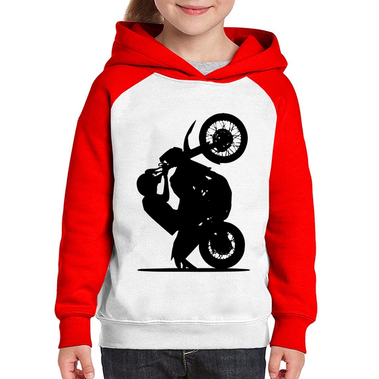 Moletom Infantil Moto Grau XT 660 - Branco/Vermelho