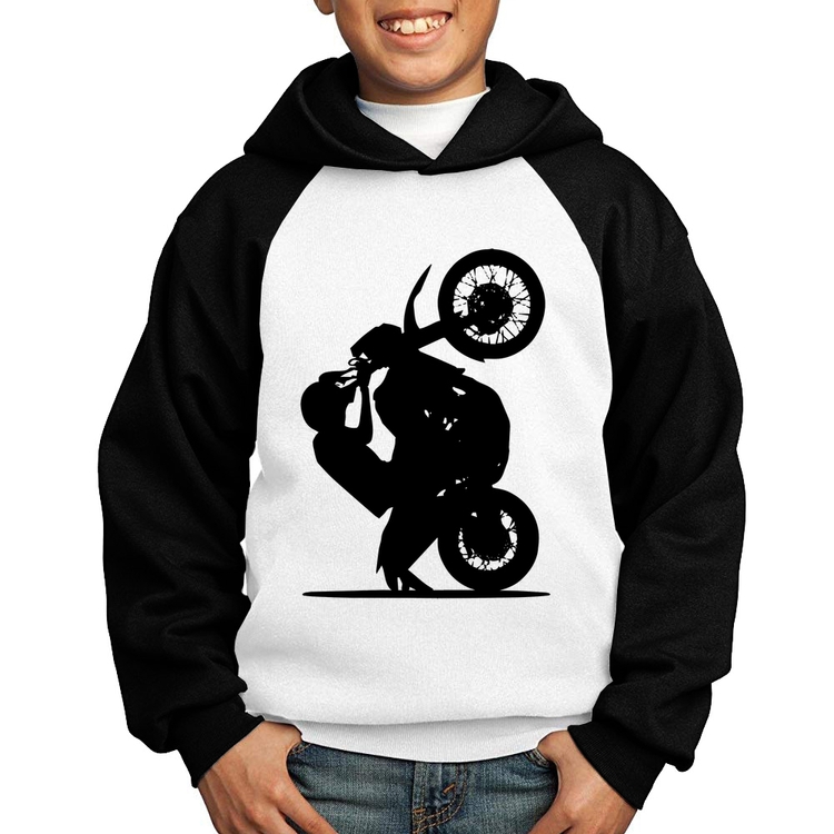 Moletom Infantil Moto Grau XT 660 - Branco/Preto