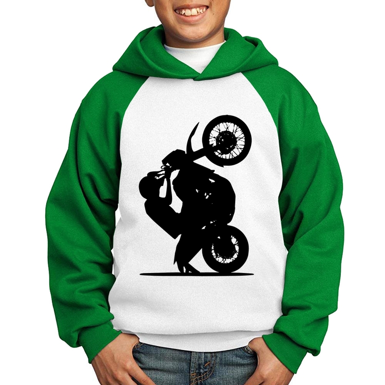 Moletom Infantil Moto Grau XT 660 - Branco/Verde