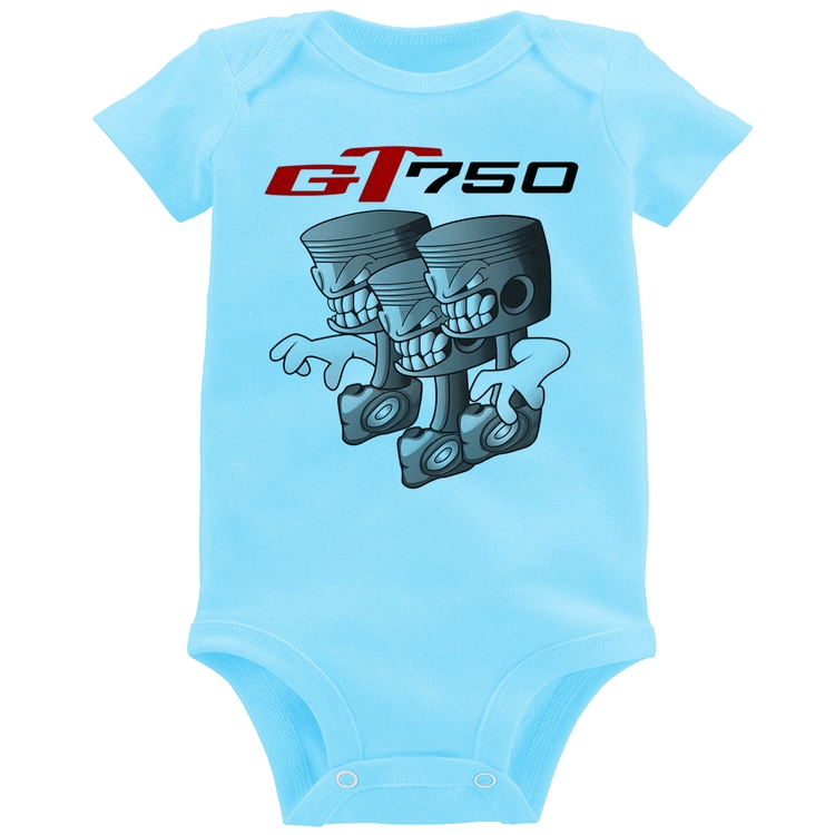 Body Bebê Moto GT 750 Pistões - Azul Bebê