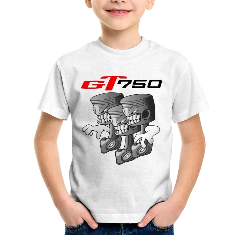 Camiseta Infantil Moto GT 750 Pistões