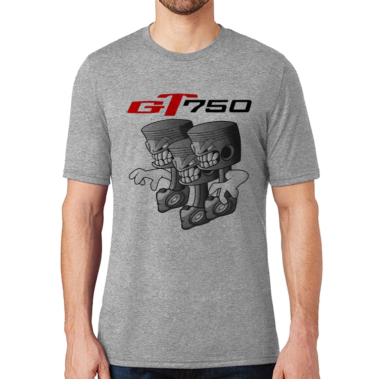 Camiseta Moto GT 750 Pistões - Cinza