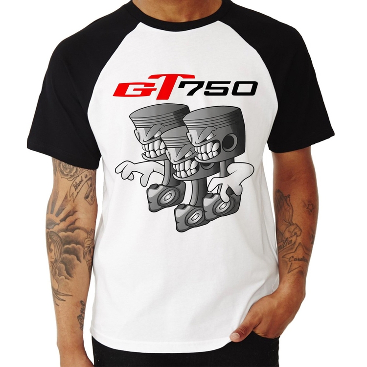 Camiseta Raglan Moto GT 750 Pistões
