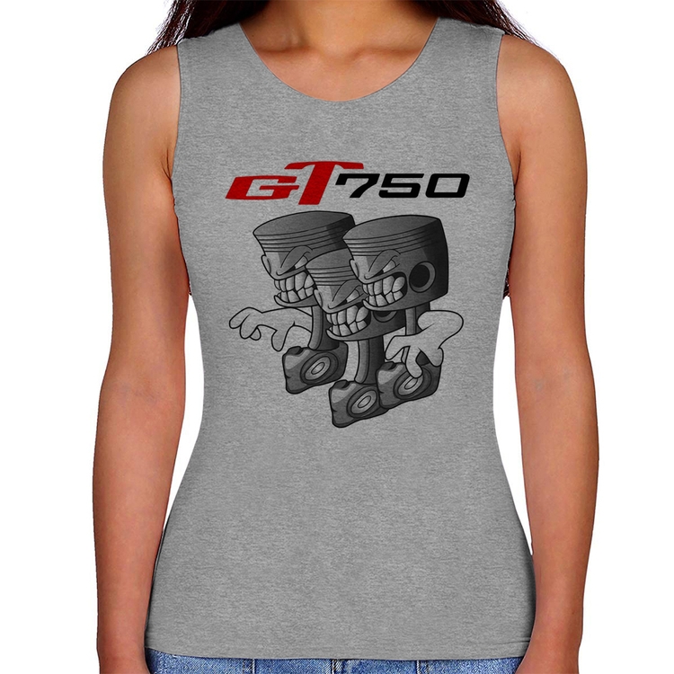 Regata Feminina Moto GT 750 Pistões - Cinza