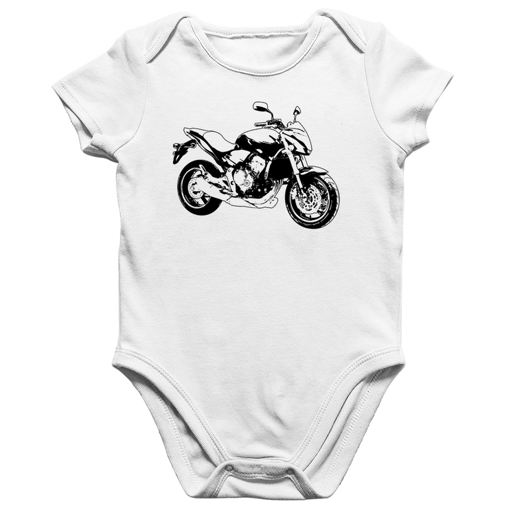 Body Bebê Algodão Moto Hornet Art - Branco