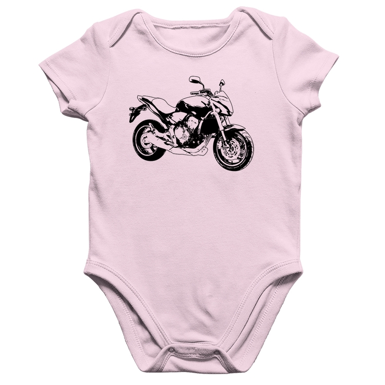 Body Bebê Algodão Moto Hornet Art - Rosa Bebê