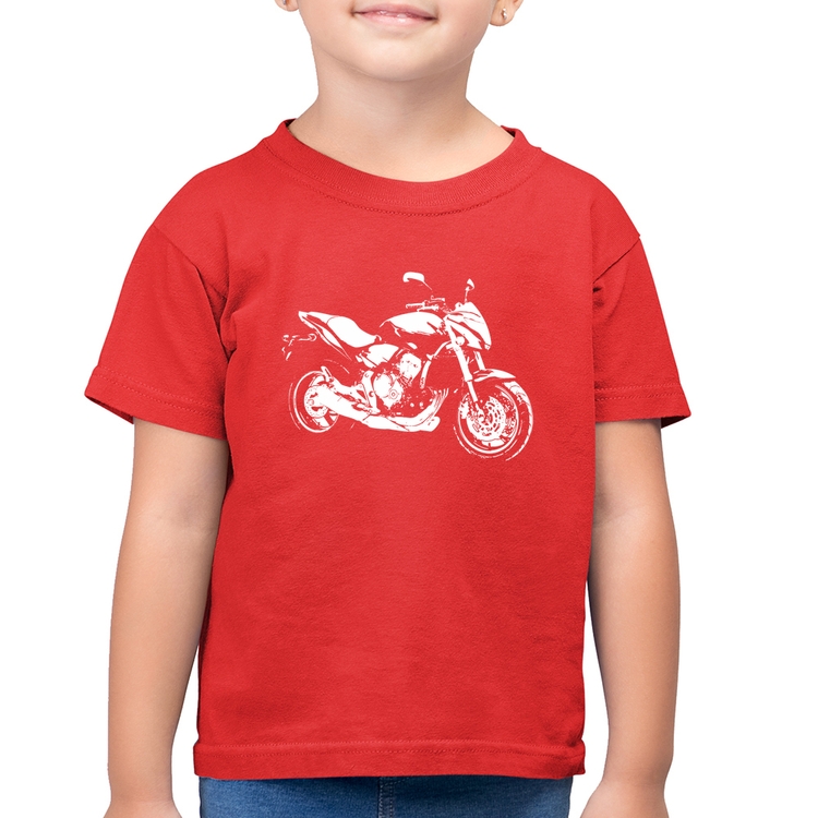 Camiseta Algodão Infantil Moto Hornet Art - Vermelha