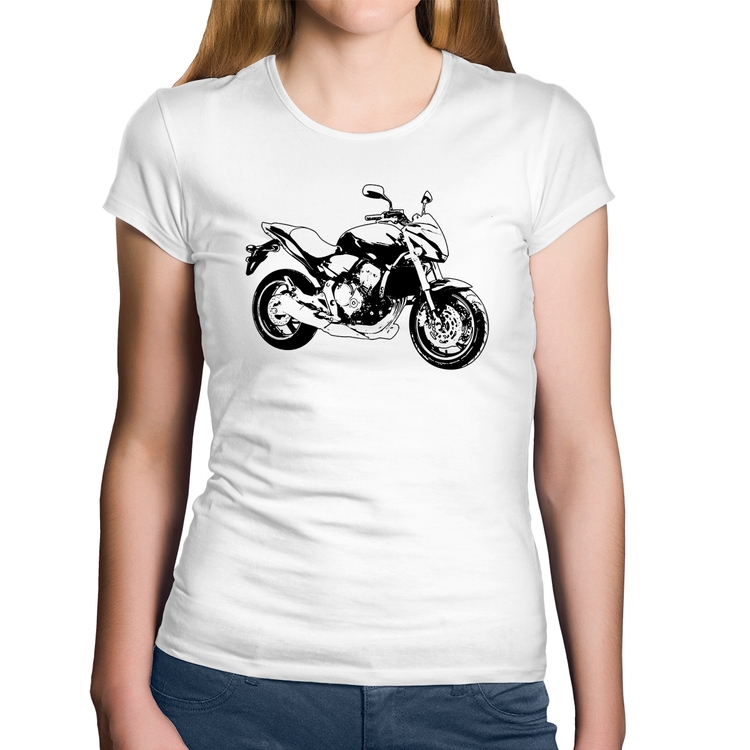 Baby Look Algodão Moto Hornet Art - Branca