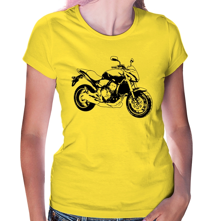 Baby Look Moto Hornet Art - Amarela