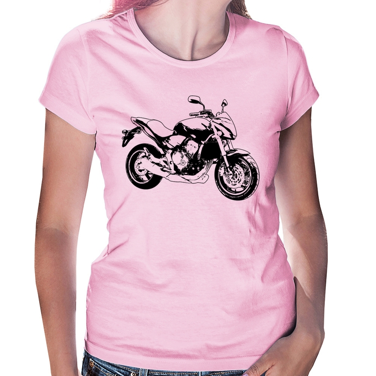 Baby Look Moto Hornet Art - Rosa Bebê