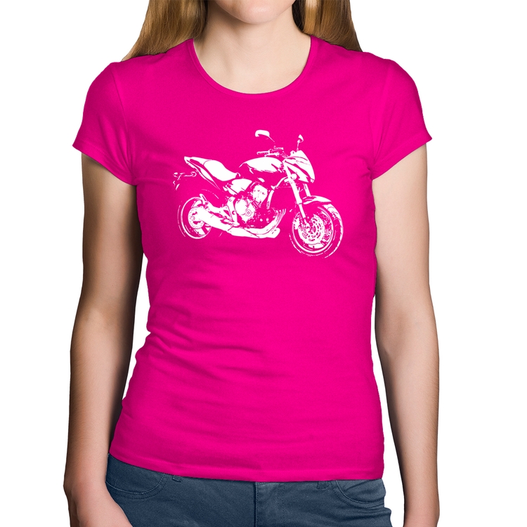 Baby Look Algodão Moto Hornet Art - Rosa